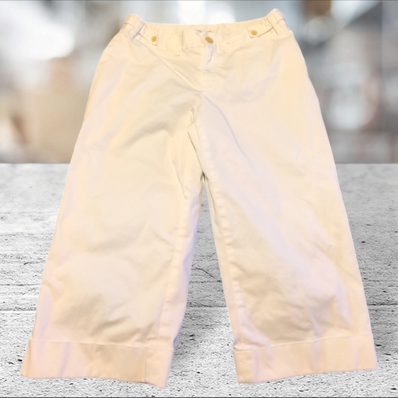 Banana republic contoured fit white luned capris size 8 - Picture 4 of 12